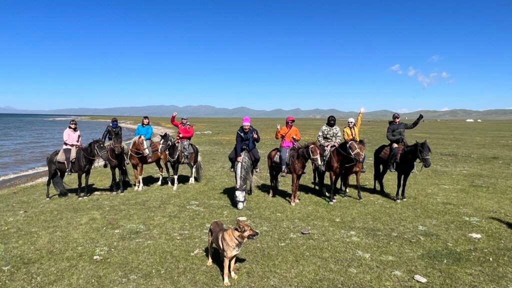 Horseback riding at Song-Kul Lake, Kyrgyzstan