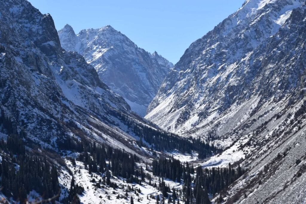 Ala Archa National Park Kyrgyzstan snow mountains Bishkek day trip