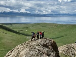 Horse riding at Song-Kul lake Kyrgyzstan